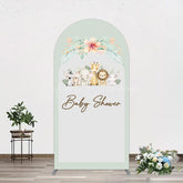 Lofaris Safari Green Leaf Floral Baby Shower Arch Backdrop